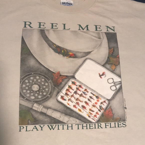 Reel Men Fly fishing T-shirt - Picture 1 of 7